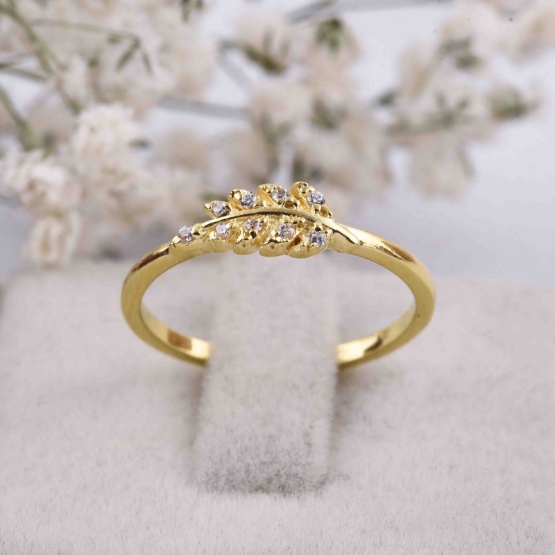 Diamond Leaf and Branch Ring | Mia Gemma