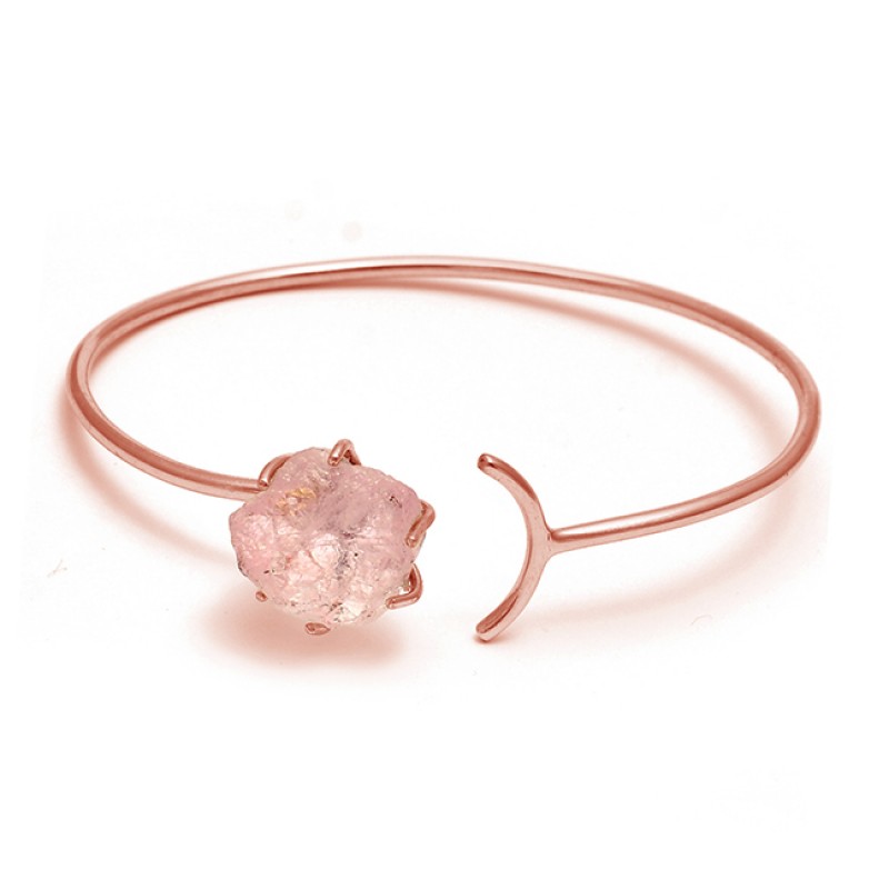 925 Sterling Silver Jewelry Rose Chalcedony Gemstone Bangle Suppliers
