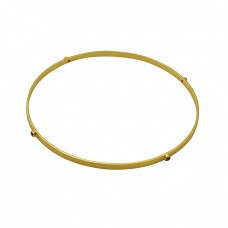 Faceted Round Pink Quartz Gemstone 925 Silver Gold Plated Jewelry Bangle