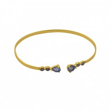 925 Sterling Silver Jewelry Pear Round Shape Gemstone Bangle 
