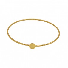 Plain Handmade Designer Gold Plated 925 Silver Jewelry Bangle