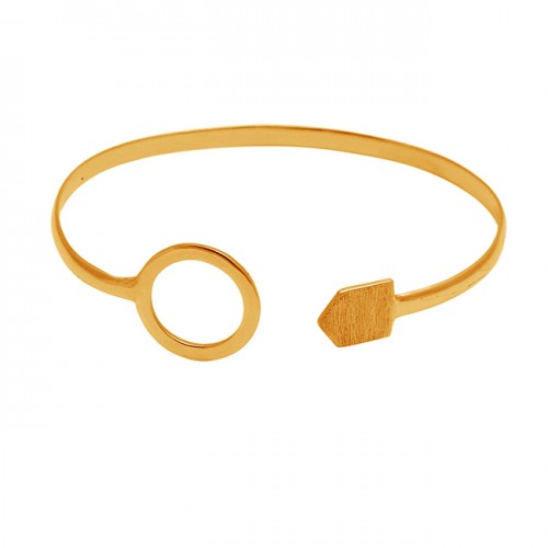Unique Designer Plain sterling silver gold plated bangle jewelry