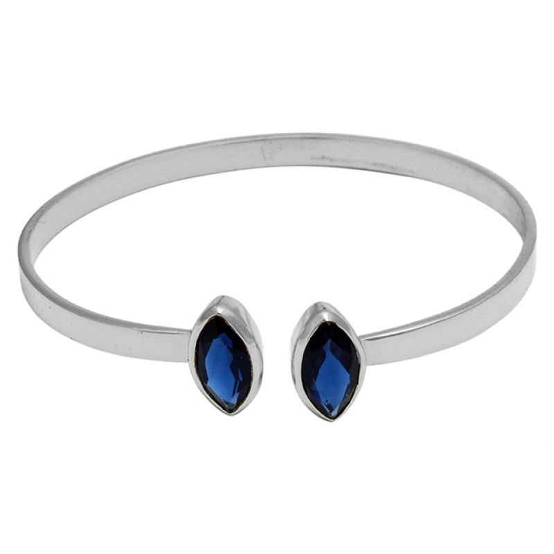 Iolite marquise sterling silver gold plated bangle jewelry