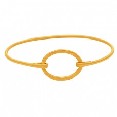 Fashionable Plain Silver Designer 925 Sterling Silver Gold Plated Bangle Jewelry