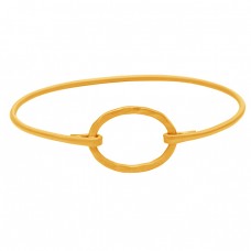 Fashionable Plain Silver Designer 925 Sterling Silver Gold Plated Bangle Jewelry