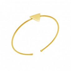 Plain Handmade Designer 925 Sterling Silver Jewelry Gold Plated Bangle
