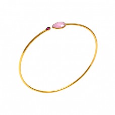 925 Sterling Silver Jewelry Gemstone Gold Plated Designer Bangle