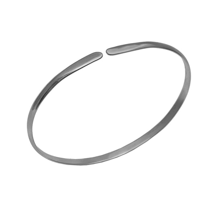 925 Sterling Silver Jewelry Plain Handcrafted Gold Plated Bangle