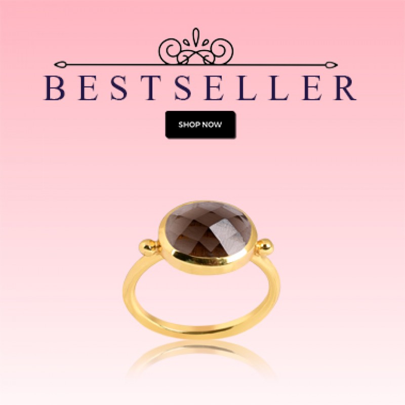 925 Sterling Silver Oval Shape Labradorite Gemstone Gold Plated Designer Ring