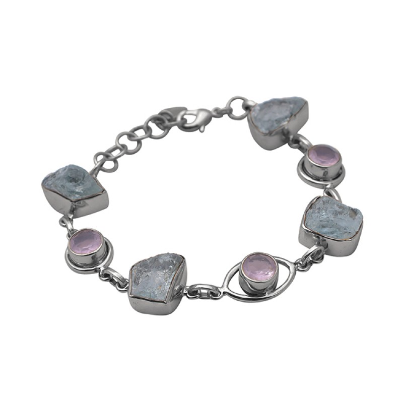 Raw Material Gemstone 925 Sterling Silver Jewelry Gold Plated Bracelet