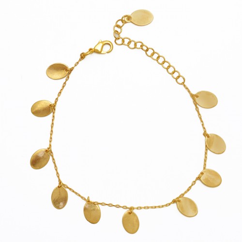 925 Sterling Silver Gold Plated Handmade Designer Bracelet Jewelry