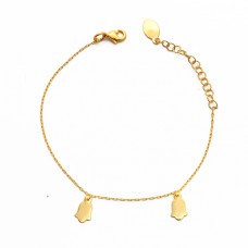 925 Sterling Silver Handmade Designer Gold Plated Bracelet Jewelry
