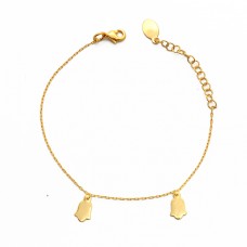 925 Sterling Silver Handmade Designer Gold Plated Bracelet Jewelry