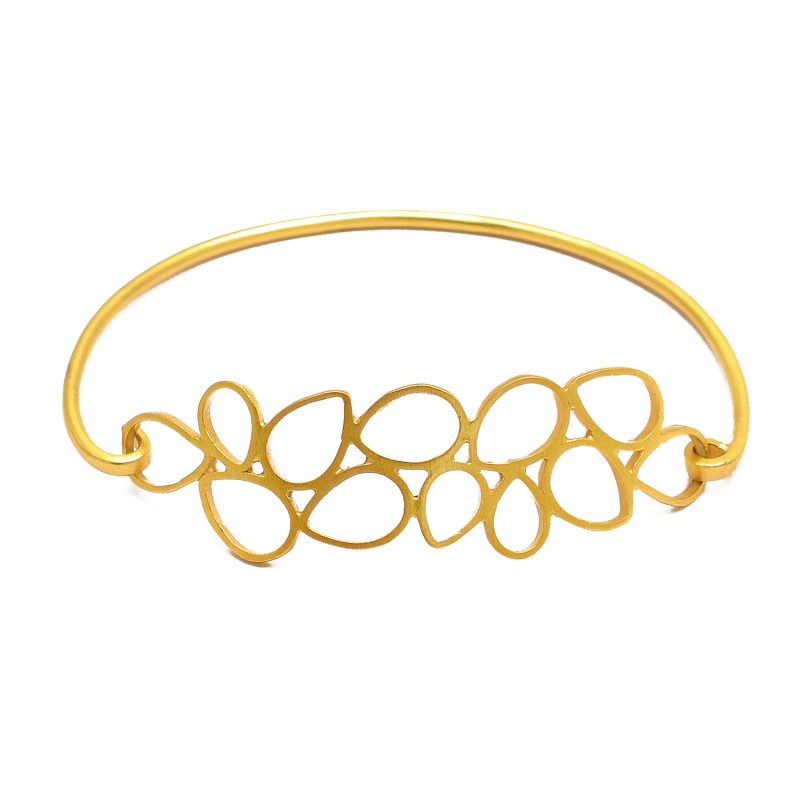 
									Designer Plain sterling silver gold plated bangle jewelry