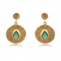 Green Onyx Gold Plated Earring, 925 Sterling Silver Handmade Jewelry, Delicate Jewelry, Dainty Earring