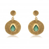 Green Onyx Gold Plated Earring, 925 Sterling Silver Handmade Jewelry, Delicate Jewelry, Dainty Earring