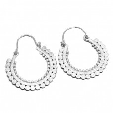 Handmade Designer Plain New Stylish 925 Sterling Silver Dangle Hoop Earrings