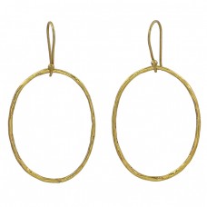 925 Sterling Silver Plain Handcrafted Designer Gold Plated Dangle Earrings