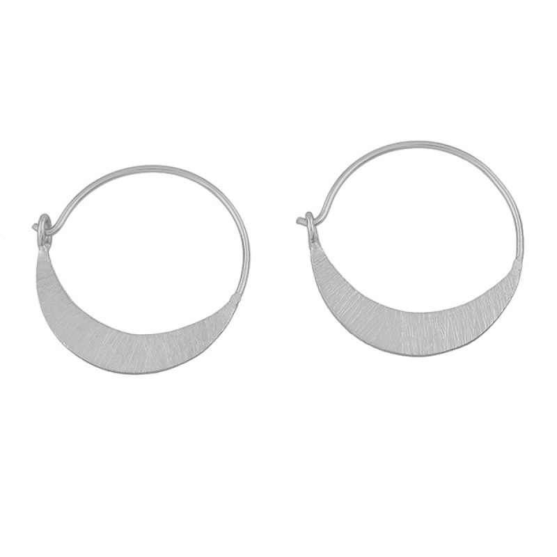 Handmade Designer Plain 925 Sterling Silver Gold Plated Hoop Dangle Earrings