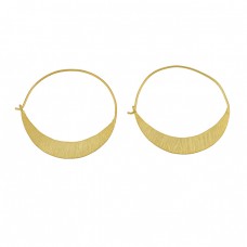 925 Sterling Silver Plain Handmade Designer Gold Plated Hoop Earrings