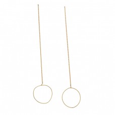 Attractive Handmade Designer Plain 925 Sterling Silver Gold Plated Chain Earrings