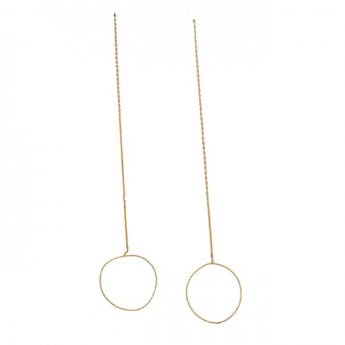 Attractive Handmade Designer Plain 925 Sterling Silver Gold Plated Chain Earrings