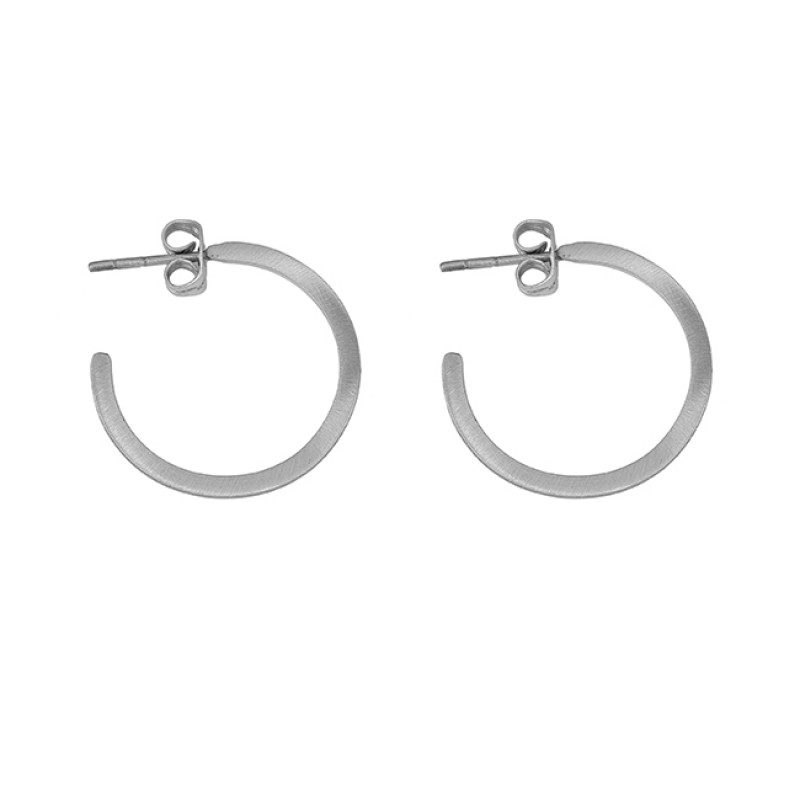 925 Sterling Silver Plain Designer Gold Plated Handmade Hoop Earrings