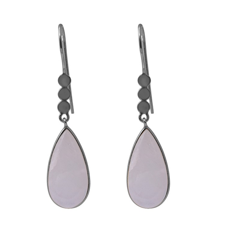 Pear Rainbow Moonstone 925 Silver Jewelry Gold Plated Dangle Earrings