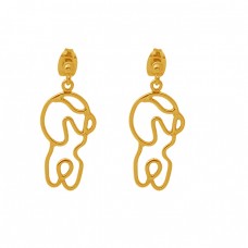 925 Sterling Silver Jewelry Handmade Designer Gold Plated Earrings
