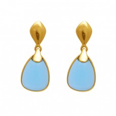 925 Sterling Silver Jewelry Pear Shape Tanzanite  Gemstone Gold Plated Earrings