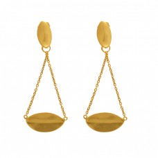925 Sterling Silver Jewelry Designer Gold Plated Earrings