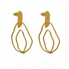 925 Sterling Silver Jewelry Designer Gold Plated Earrings