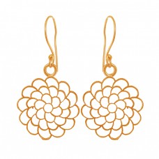 Filigree Style Designer Handmade Plain Black Rhuthenium Dangle Earrings