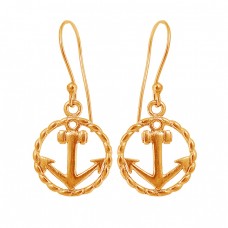 Plain Arrow Shape Designer Unique Black Rhuthenium Dangle Earrings