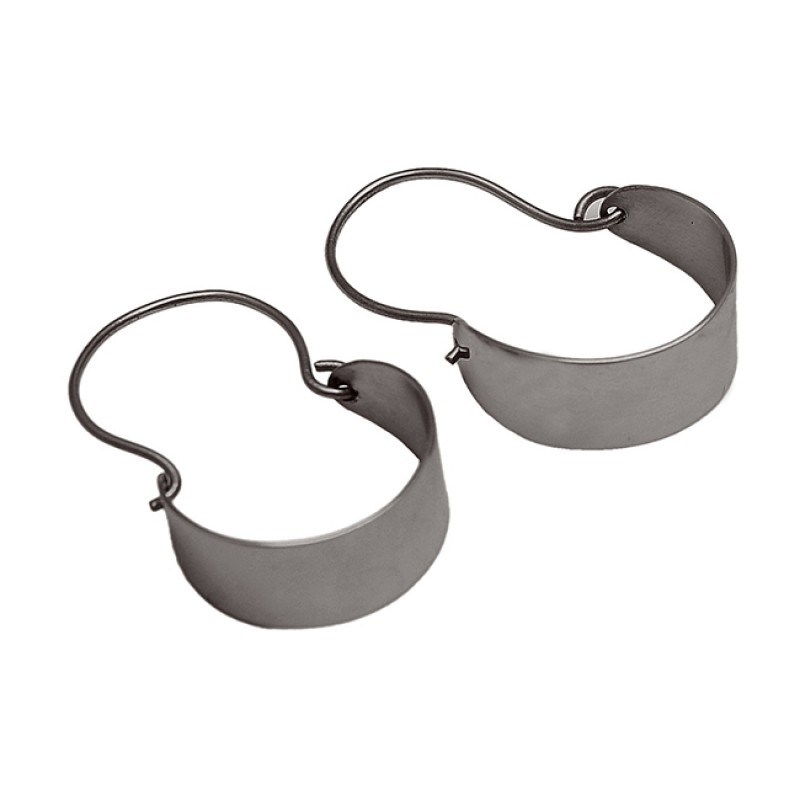 Handcrafted Designer Plain 925 Sterling Silver Gold Plated Hoop Earrings