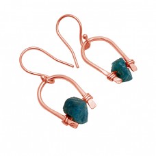 Raw Material Apatite Rough Gemstone 925 Sterling Silver Gold Plated DesignerEarrings