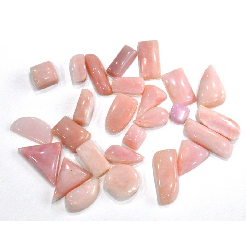 Pink Opal Cabochon Loose Gemstone OvalShape MM Size Pink Opal Gemstone Size 6x8mm To 12x16mm Wholesale lot Pink Opal