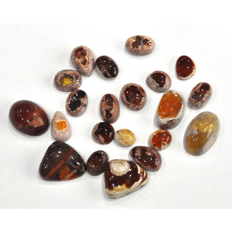 
									Mexican Fire Opal Cabochon Loose Gemstone Free Shape Size Bunch Lots For Jewelry