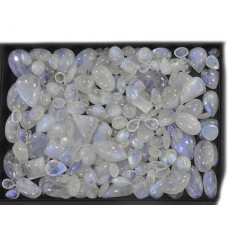 Rainbow Moonstone Cabochon Loose Gemstone Mix Shape Size Bunch Lots For Jewelry