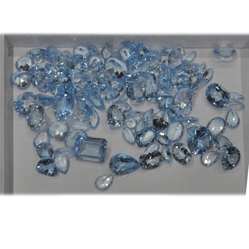 Blue Topaz Faceted Loose Gemstone Mix Shape Size Lots For Jewelry