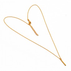 925 Sterling Silver Plain Latest Designer Gold Plated Handmade Necklace Jewelry