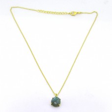 Oval Shape Labradorite Gemstone 925 Sterling Silver Gold Plated Designer Necklace