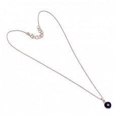 Heart Shape Amethyst Gemstone 925 Sterling Silver Chain Necklace Handmade Jewelry