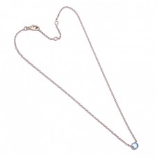 925 Sterling Silver Round Shape Gemstone Handcrafted Designer Necklace Jewelry