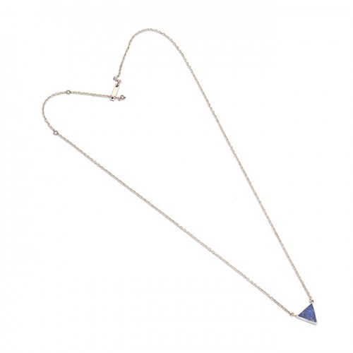 Lapis Lazuli Triangle Shape Gemstone 925 Sterling Silver Necklace Jewelry