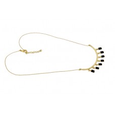 925 Silver Rectangle Shape Onyx Gemstone Gold Plated Designer Necklace