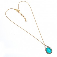 oval shape gemstone necklace, apatite gemstone necklace, gold plated necklace, 