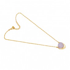 Heart Shape Rose Chalcedony Gemstone 925 Sterling Silver Jewelry Necklace