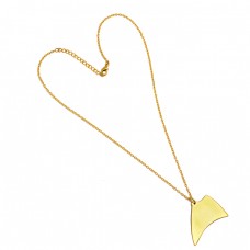 Stylish Designer Plain Necklace 925 Sterling Silver Gold Plated Jewelry