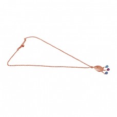 Drops Shape Multi color Quartz 925 Sterling Silver Jewelry Gold Plated Necklace